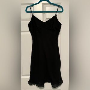Black knee length spaghetti strap dress